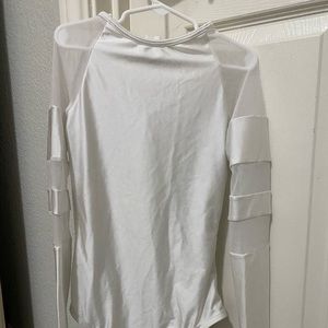 White long sleeve dance leotard